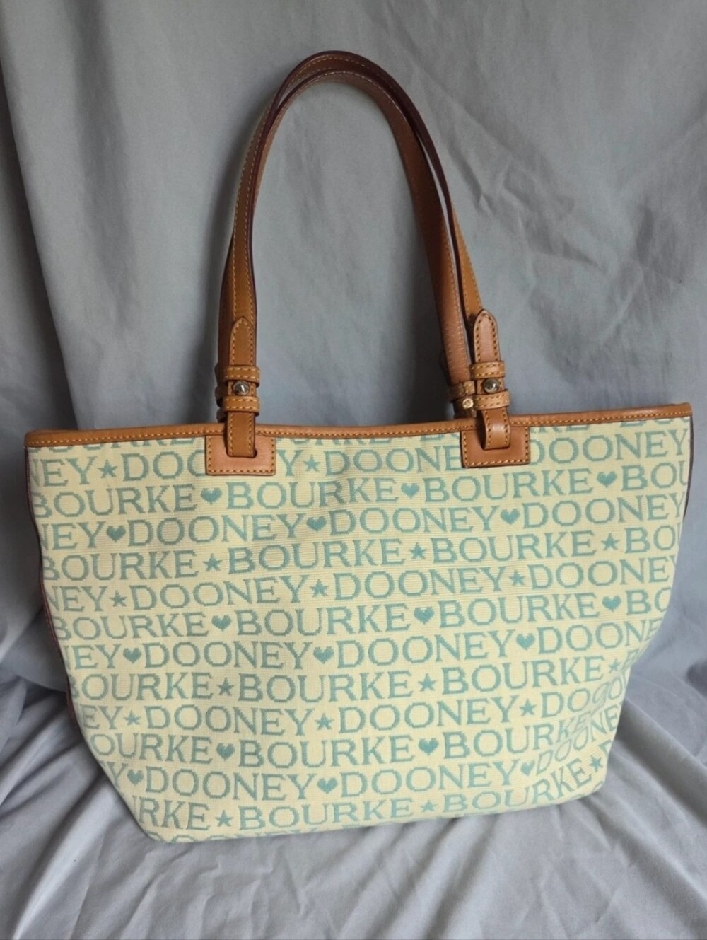 Y2K Dooney & Bourke Tapestry Tote Hearts And Stars